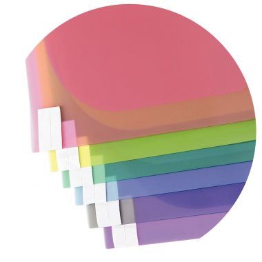 Paquet de 12 chemises double poche en polypropylène 20/100ème, coloris assortis