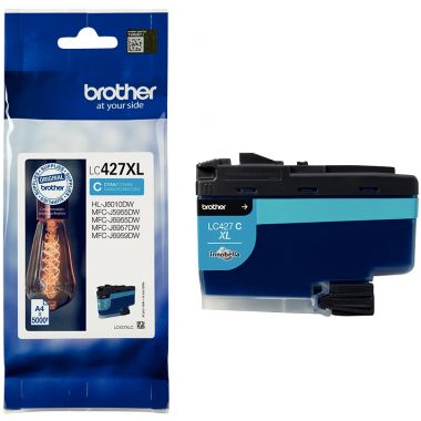 Brother AMPOULE cartouche jet d'encre cyan haute capacité authentique ( LC427XLC)