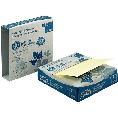 Devidoir nature recycle znote 75 x 75 mm 100 feuilles coloris jaune