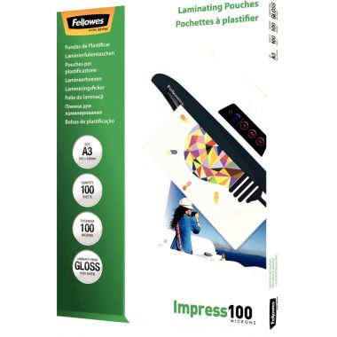 Boite de 100 pochettes à plastifier format 303x426mm standard pour document A3 ép 100µ