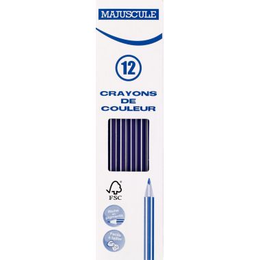 Boîte de 12 crayons de couleur Majuscule 3mm violet