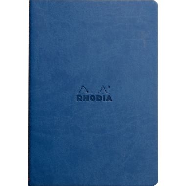 Carnet piqué 64 pages RHODIARAMA format A5, ligné, bleu saphir
