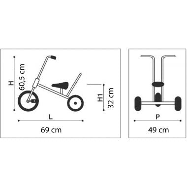 Tricycle 3/6 ans Speedy rouge