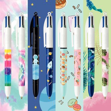 Boîte de 8 stylos 4 couleurs décors assortis