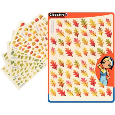 Pochette de 958 gommettes formes feuilles assorties