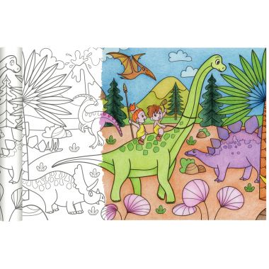Rouleau fresque à peindre dinosaure