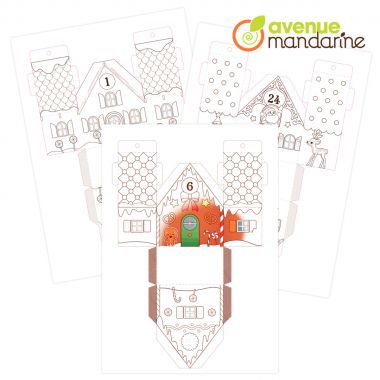 Carnet calendrier de l'avent a colorier