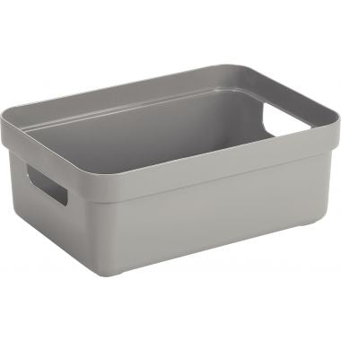 Boite de rangement 9L gris clair