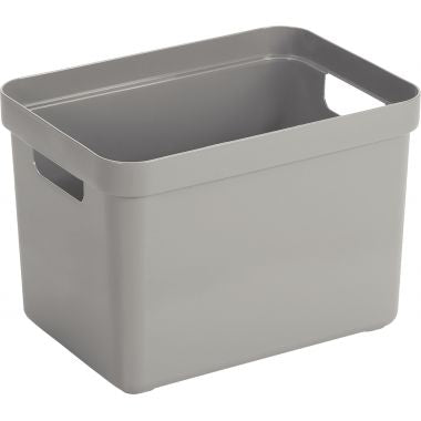 Boite de rangement 18L gris clair