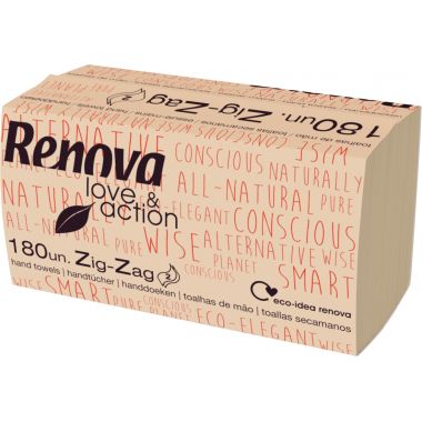 Renova - Carton de 2700 essuie-mains pliage V havane -  200090551