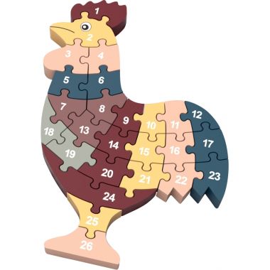 Puzzle coq lettres et chiffres