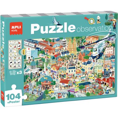 Puzzle d'observation 104 pièces, la ville