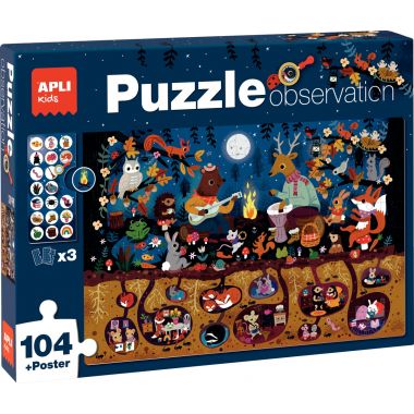Puzzle d'observation 104 pièces, la forêt