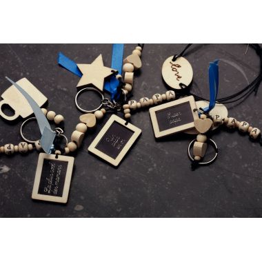 Kit de 3 porte-clés en bois pour Papa