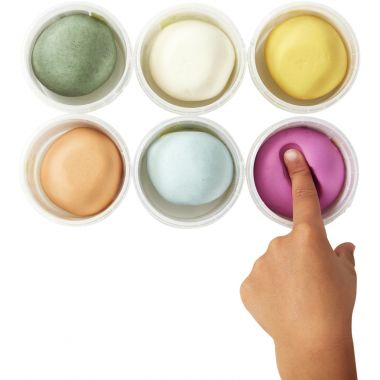 Set de 6 pots de 350 grammes de pâte à modeler vives