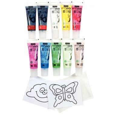 Valisette 10 tubes 75ml de peinture repositionnable ARTI'STICK