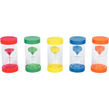 Set de 5 sabliers 15x7cm 30s-1min-3min-5min-10min