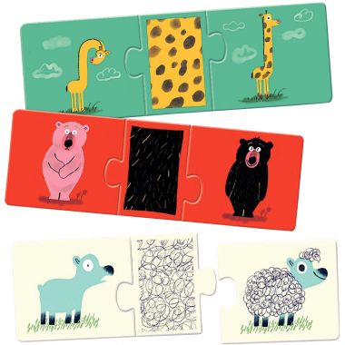 Boite de 8 puzzles trio "Tout nu !"