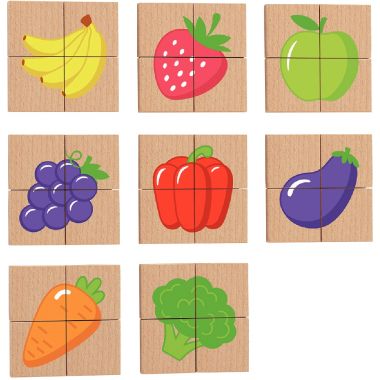 Puzzles 32 blocs magnétiques, les fruits et légumes