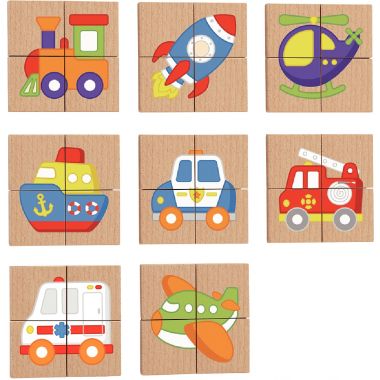 Puzzles 32 blocs magnétiques, les transports