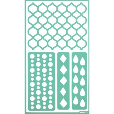 Lot de 3 pochoirs adhésifs motifs fantaisie