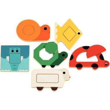 Boite de 6 puzzles d'encastrement en bois DuoBasic