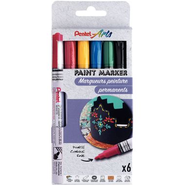 Pochette de 6 marqueurs peinture basic assortis