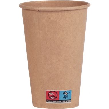 Sac de 50 gobelets en carton kraft 33cl