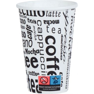 Sac de 50 gobelets en carton avec écritures 28cl