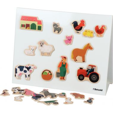 Boite de 24 magnets Farmix en bois