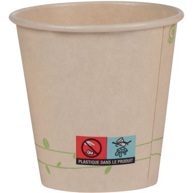 Sac de 50 gobelets en fibres de cannes écrus 24,5cl