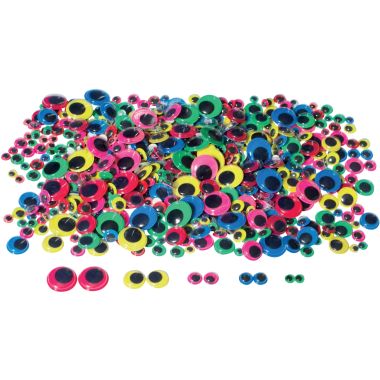 Sac de 1000 yeux mobiles adhésifs colorés - 2250