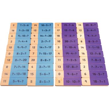 40 dominos addition soustraction en bois