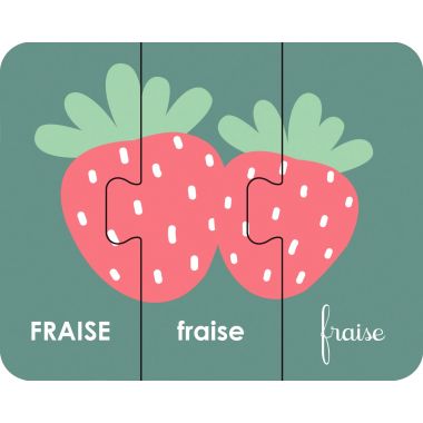 Lot de 26 puzzles de 3 pièces recto verso alphabet