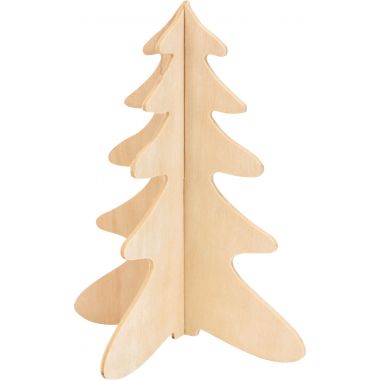 Lot de 10 sapins 3D à monter en bois