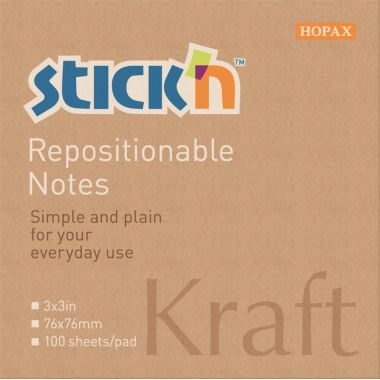 Lot de 12 blocs repositionnables 76 x 76 kraft