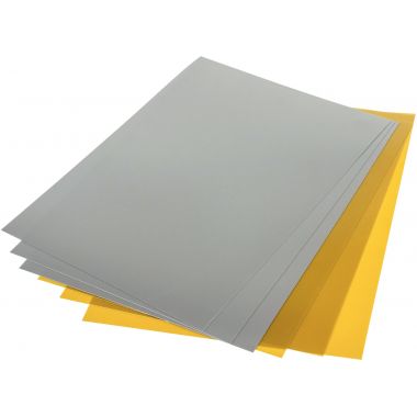 Pochette de 14 feuilles de plastique fou coloris or et argent
