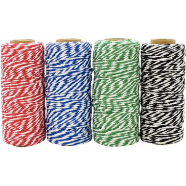 Lot de 4 bobines fils coton 50 mètres bicolores coloris assortis