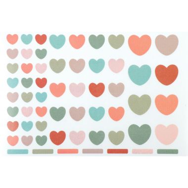 Pochette 624 gommettes coeurs couleur nordique