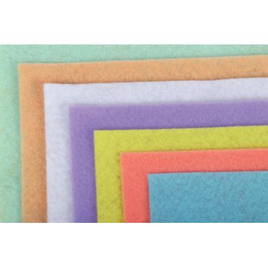 Paquet de 10 coupons feutrine pastel format 20 x 30 cm