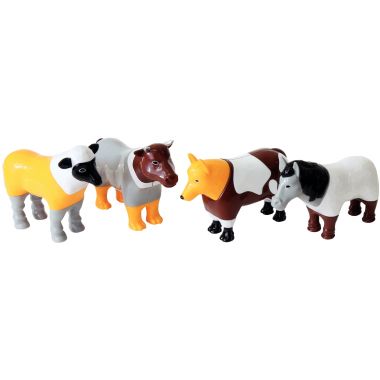 Lot de 4 puzzles 3D magnétiques, les animaux de la ferme