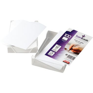 Boite de 100 cartes de visite blanches 82X128mm 220g