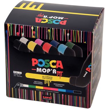 Boîte de 8 marqueurs Posca MOP'R assortis