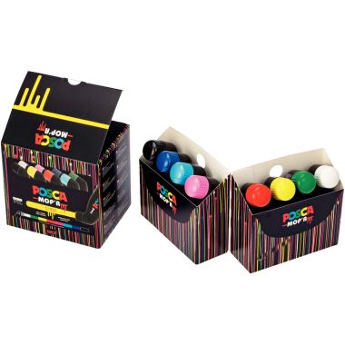 Boîte de 8 marqueurs Posca MOP'R assortis