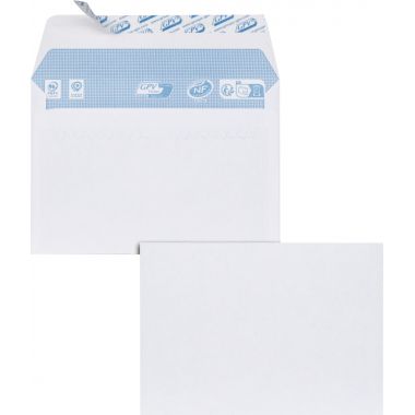 Paquet de 100 enveloppes blanches 114x162mm 80g bande siliconée