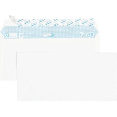 Paquet de 100 enveloppes blanches 110x220mm 80g bande siliconée