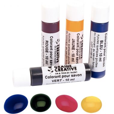 Lot de 4 colorants liquides 10ml pour savon