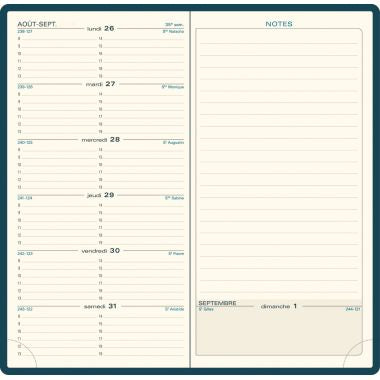 Agenda semainier Sésame 9x17,5cm bleu