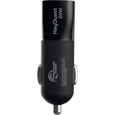 Chargeur voiture 2 ports USB-A et USB-C noir