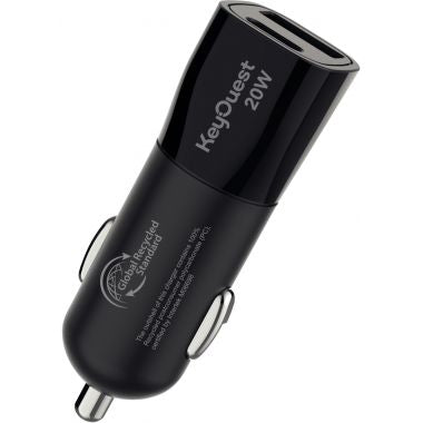 Chargeur voiture 2 ports USB-A et USB-C noir
